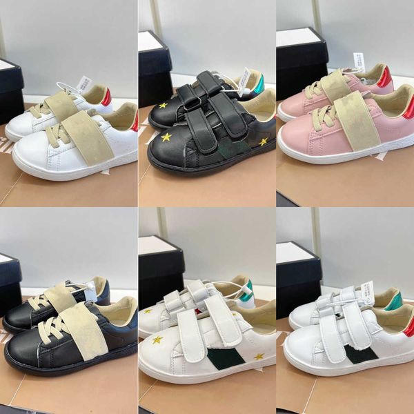 

2023 ace casual shoes dress flats designer sneakers for kids boys girls baby infants fashion luxury stripes red green soles leather trainers