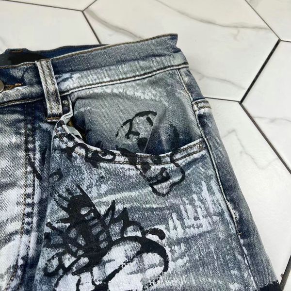 

hm607 mens jeans black cargo pants designer jeans skinny stickers light wash ripped motorcycle rock revival joggers true religions casual el, Blue