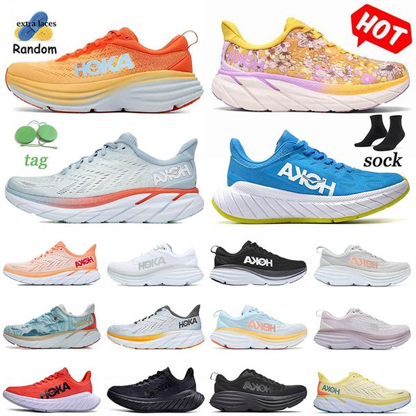 

outdoor jogging running shoes hoka bondi 8 one blanc de blanc cantaloupe harbor mist lunar rock summer song lilac marble womens sneakers men
