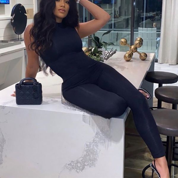 

women's jumpsuits rompers black jumpsuit women pants elastic casual fitness sporty rompers sleeveless zipper activewear tight summer el, Black;white