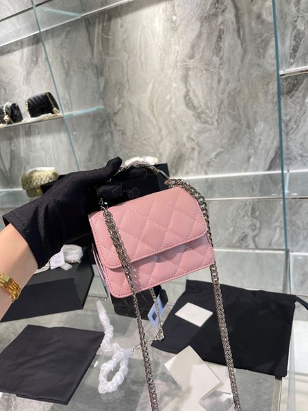 

fashion luxury designer women's bag single shoulder bag cross-body tote clamshell purse caviar silver chain enamel chain bag lychee cow