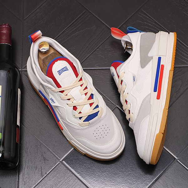 

new fashion white shoes for men casual high chunky sneakers mens trainers tendencia breathable designer zapatillas de hombre, Black