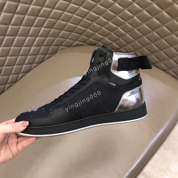 

spring men shoes luxury designer sneaker matching white matte cowhide with the same color outsole, Black