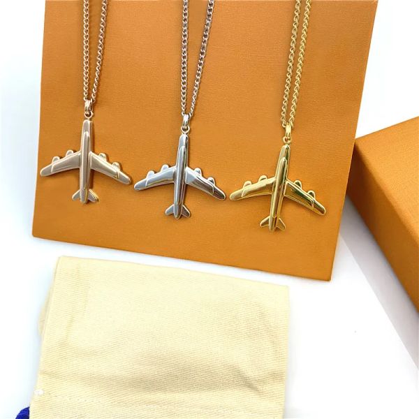 

new designers design men and women pendant necklace stainless steel airplane ring necklaces designer jewelry 2023 no box, Silver