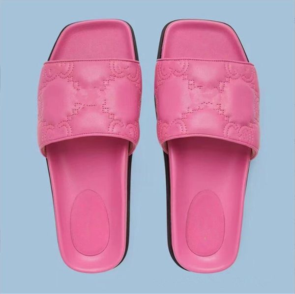 

shoes slippers beach classic flat summer lazy designer flops leather slides l bath letter embroider women lady sandals size 35-45