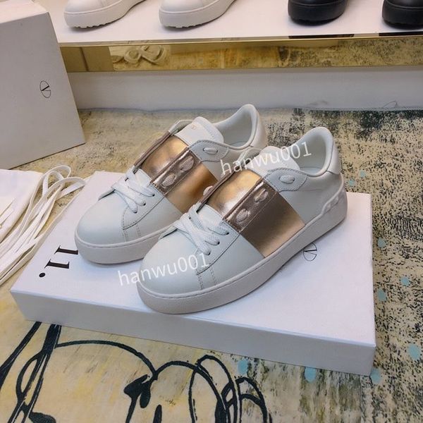 

luxury brand sneakers dress shoes designer sneaker genuine leather men women shoe size35-45, Black