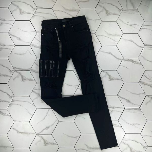 

hm596 mens jeans black cargo pants designer jeans skinny stickers light wash ripped motorcycle rock revival joggers true religions casual el, Blue