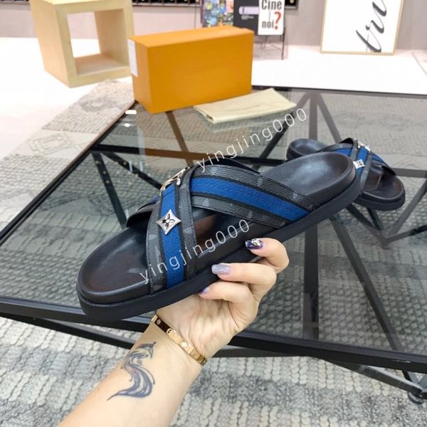 

2023 designer man slippers luxury sandals brand sandals real leather flip flop flats slide casual shoes sneakers size38-45 rd220608, Black