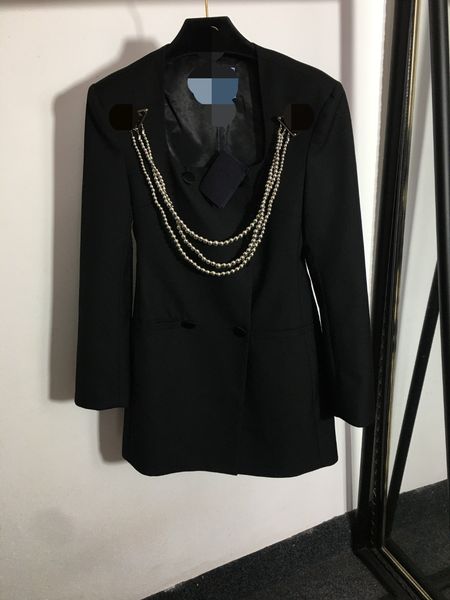 

602 2023 runway dress spring summer dress crew neck long sleeve brand same style empire womens dress fashion faluolan, Black