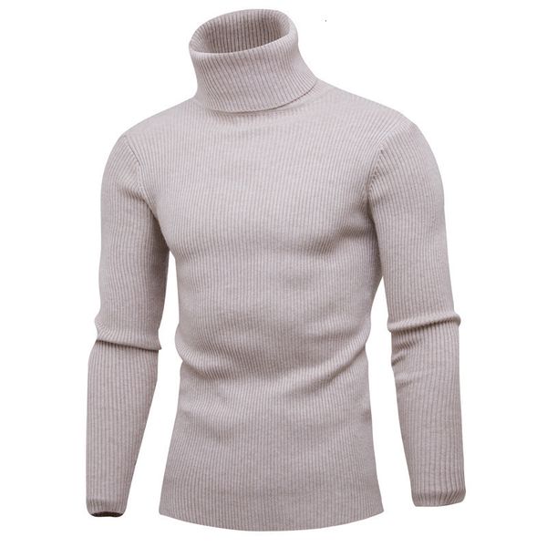 

men's sweaters autumn winter turtleneck men solid color casual knitted pullovers mens slim fit pullover clothing 230209, White;black