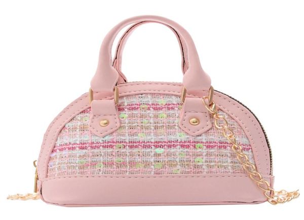 

pu mini children shoulder bags kids kindergarten messenger bag fashion toddler crossbody bag sequins baby handbag for girl purse h7970606, Black