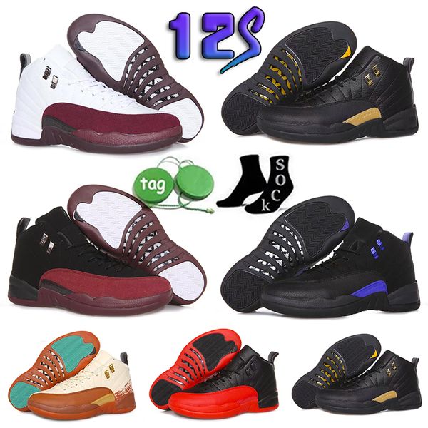 

12s men basketball shoes jumpman 12 mens trainers black taxi flu game hyper royal royalty taxi nylon michigan gym red sports sneakers 40-47