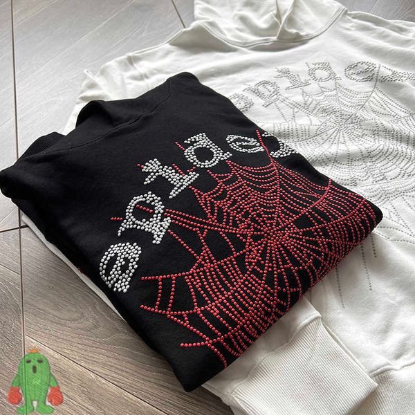 

men's hoodies sweatshirts six 5 young thug spider hoodie sweatshirt suit sp5der 555555 hooded sweatshirts set j230208, Black