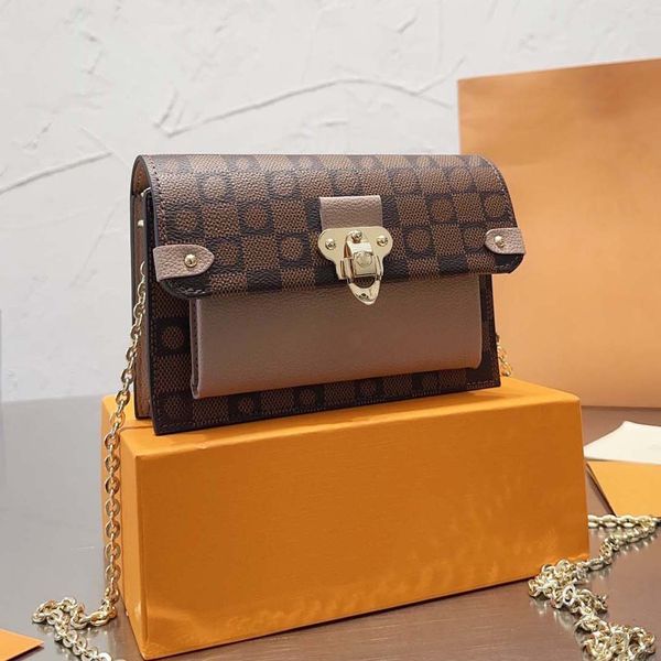 

designer totes handbag classic imitation famous brand multicolor splicing letter buckle rivet shoulder bag versatile commut