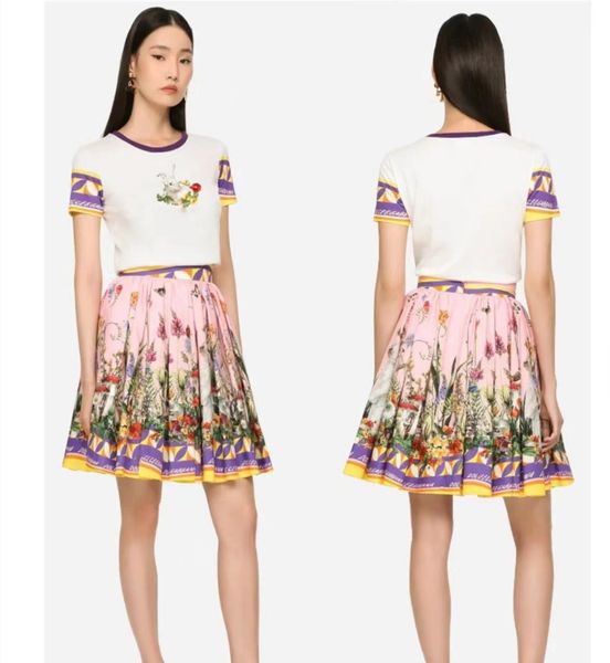 

d2023g spring summer new women's short skirt brand logo ootd fashion printed skirt dinner party high-end bohemian wedding dresses birth, White;black