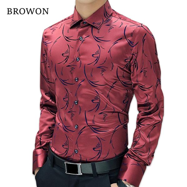 

men's casual shirts arrival luxury brand mens formal long sleeve floral men tuxdeo designer plus size 5xl 230209, White;black