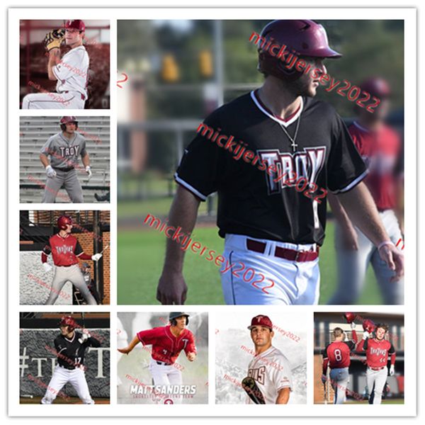 

custom stitched troy trojans baseball jersey brandon schrepf beau fletcher dillon cook rigsby mosley cameron gray colton hipp troy jerseys m, Black
