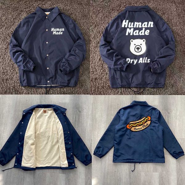 

men's jackets human made jacket black love print windproof waterproof skiwear men women loose jackets j230210, Black;brown