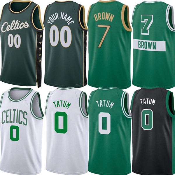 

custom celti basketball jerseys jayson 0 tatum jaylen 7 brown malcolm brogdon marcus 36 smart jersey al horford robert williams griffin city, Black;red