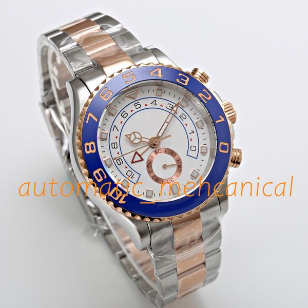 

nf factory mens watch 44mm rose gold automatic mechanical movement ceramic bezel sapphire glass high-quality stainless steel band sport wris, Slivery;brown