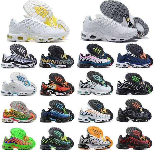 

2023 new running shoes breathable trainers sports sneakers triple white black laser blue volt glow tiger ghost green tn plus 3 mens women wo, White;red