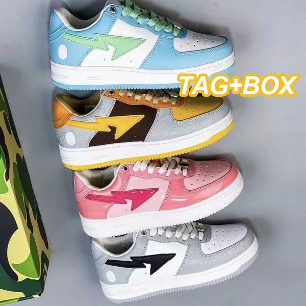 

bapestas baped star lightning sk8 sta running shoes bapesta casual sneakers camo black white green red orange camo sneakers men women traini
