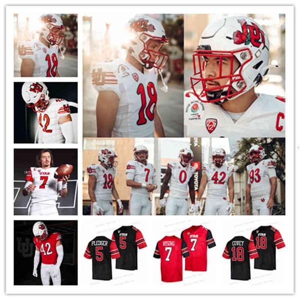 

utah utes football jersey ncaa college rose bowl ty jordan nick ford julian blackmon brant kuithe dalton kincaid devin lloyd thomas shelley, Black;red