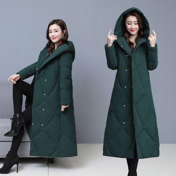 

women's down parkas plus size 6xl long women winter hooded snow jacket fashion thicken parka windproof warm cotton coat female casual o, Black