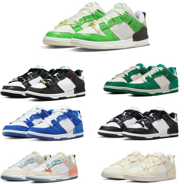 

dunksb running shoes double hook trendy retro sneaker snake print white green impact green panda white blue men women training shoe sneakers