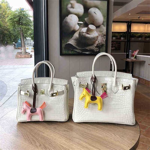

genuine leather bags birkins handbags summer crocodile pattern platinum handbag women's one shoulder messenger luxury