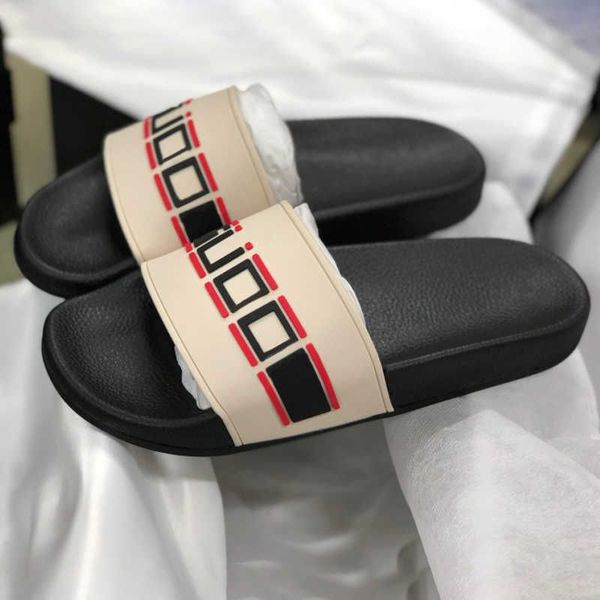 

with box 2023 new designer shoes europe brand fashion mensstriped women sandals causal non-slip summer huaraches men slippers flip flops ew, Black