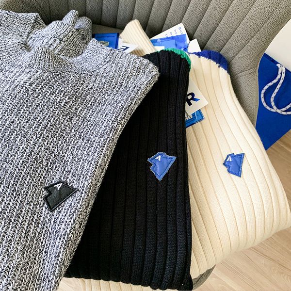 

men's sweaters adererror sweater splicing knitting round neck pullover women's casual 230210, White;black