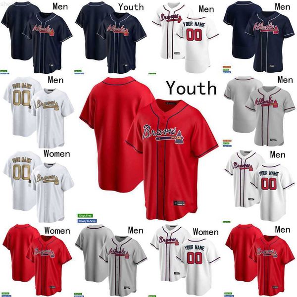 

baseball jersey 2022 all-star atlanta 1 ozzie albies 13 ronald acuna jr. 20 marcell ozuna 27 austin riley 7 dansby swanson 28 matt olson bra, Blue;black