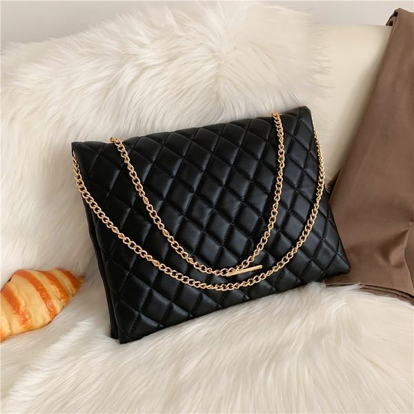 

evening bags spring shoulder bag fashion plaid pu leather crossbody for women large envelope handbags and purses 230210