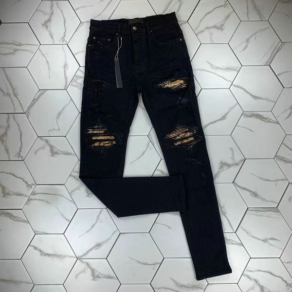

hm563 mens jeans black cargo pants designer jeans skinny stickers light wash ripped motorcycle rock revival joggers true religions casual el, Blue