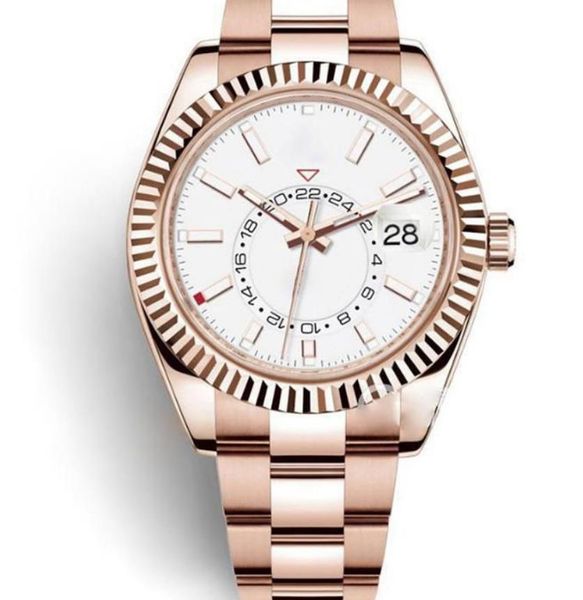 

with original box men watches waterproof dual time zone luxury 904l stainless steel watches automatic mechanical sweep movement male wristwa, Slivery;brown