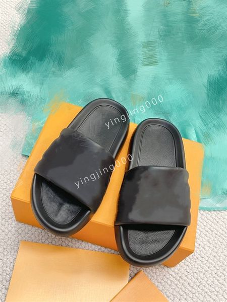 

slipper pool pillow mules women designers sandals sunset flat comfort mules padded front strap slippers fashionable size35-45, Black