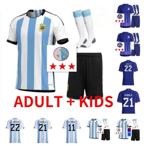

22 23 argentina soccer jersey 2022 2023 j. correa lanzini kun aguero lo celso martinez tagliafico dybala men kids football kit shirt set uni, Black;yellow
