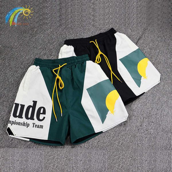

men's shorts classic sunset print shorts men women streetwear casual loose inside mesh drawstring big breeches with tags t230209, White;black