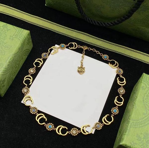 

gold silver and gemstone sunflower chains necklace fashion brand luxury necklace designer for women personality designer jewelry wedding par, Black