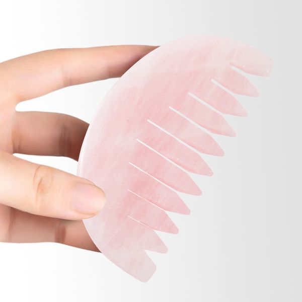 

natural rose quartz crystal massage gua sha comb facial body acupuncture stick beauty health scraper spa massage tool