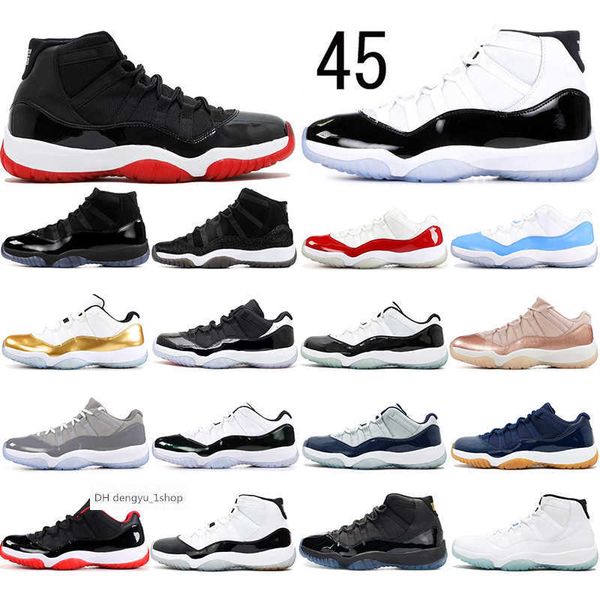 

new concord high 45 11 11s prm heiress gym red chicago platinum tint space jams men shoes sports sne jordens hoe og shoe, Black