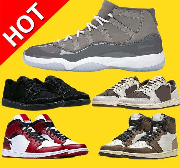 

men women new jumpman 1 11s basketball shoes low white bred concord se metallic gold pantone ovo grey snake skin trainers sneakers