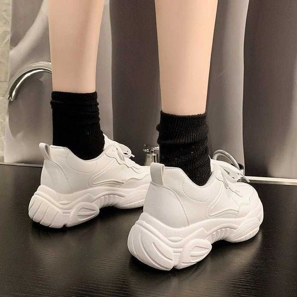 

dress shoes spring autumn white sneakers women sport shoes casual pu leather flat platform shoes woman beige chunky sneakers zapatos mujer g, Black