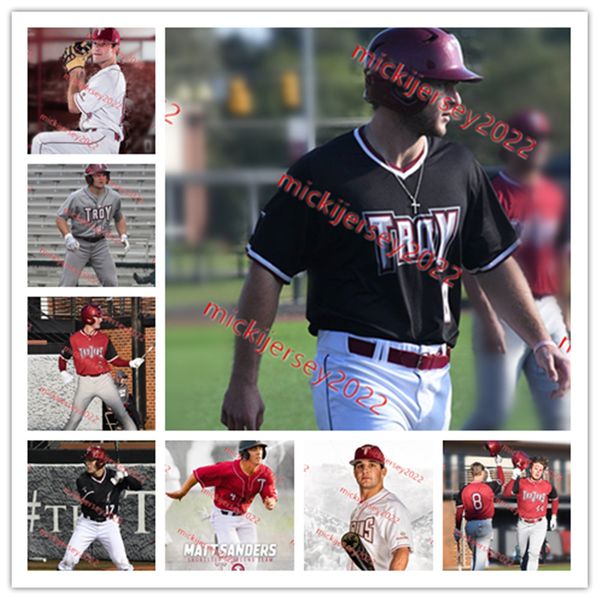 

stitched troy baseball jersey custom mens brady fuller garrett gainous bay witcher rigsby mosley kyle gamble grant stewart caleb bartolero t, Black