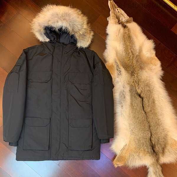 

mens parkas jacket fur hooded down coat budge size fashion windbreaker warm men zipper thick jackets 6jzl8, Black