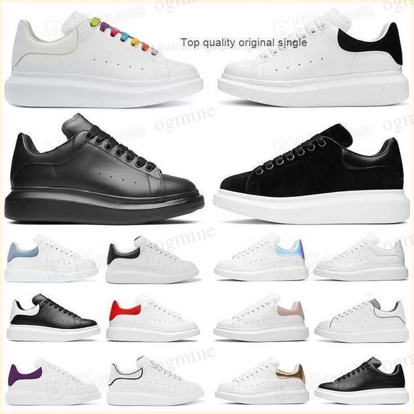 

fashion men shoe designer women leather lace up platform oversized sole sneakers white black mens womens luxury velvet suede casual shoes