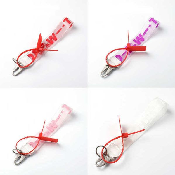 

luxury white offs key rings brand keychains clear rubber jelly letter print keys ring fashion men women canvas keychain camera pendant belt, Slivery;golden