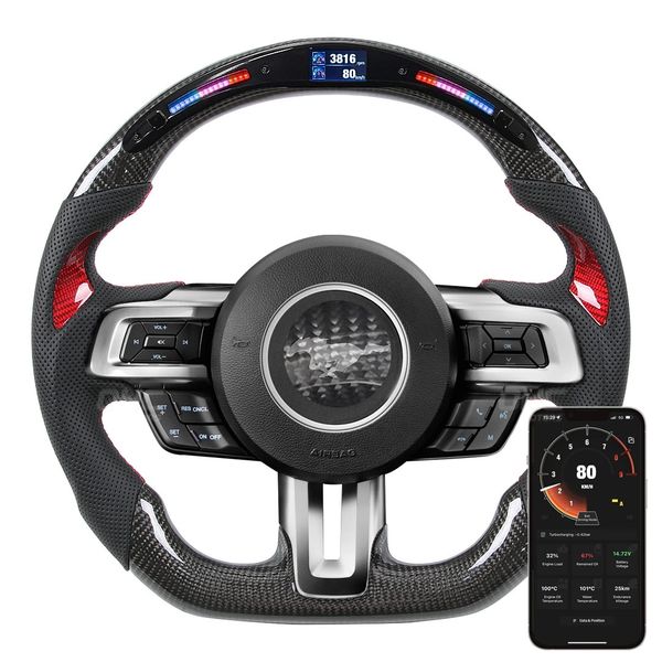 

carbon fiber customized racing wheels for ford mustang 2019-in steering wheel auto accessories
