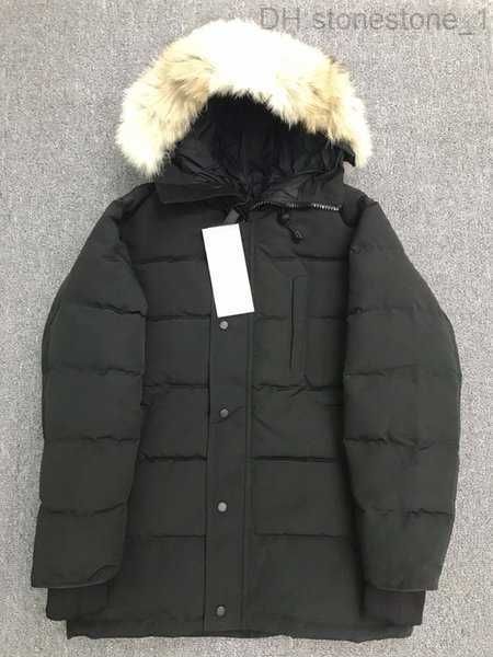 

mens down jackets veste homme outdoor winter outerwear big fur hooded overcoat fourrure manteau downs jacket stylist coats hiver 25sl5, Black